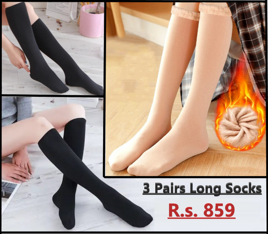 Winter Cashmere Long Socks - Girls Velvet Thicken Thermal Snow Socks