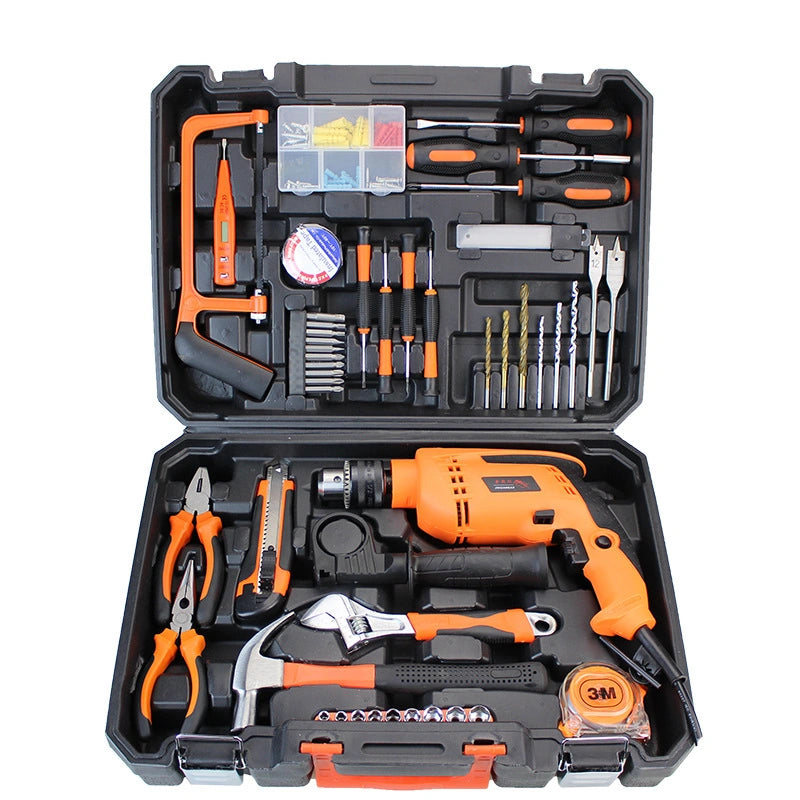 100 PC's Hardware Hand Tools Kit House Hold Screwdriver Plier Hammer Tool Box Set Case