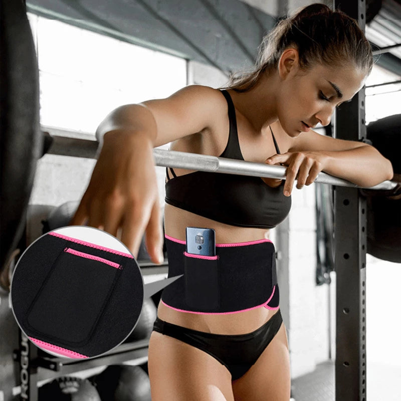 Men Women Waist Trainer Breathable Sweat Belt Fitness Phone Bag Belt Body Shaper