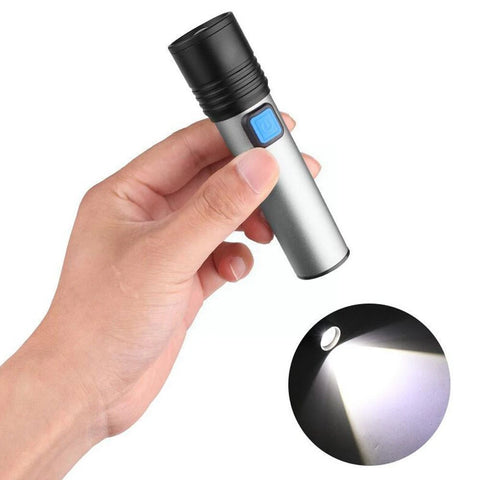 K-31 USB Rechargeable Battery Led Flashlight Zoomable Aluminum Torch Waterproof For Bike Camping Light Lam