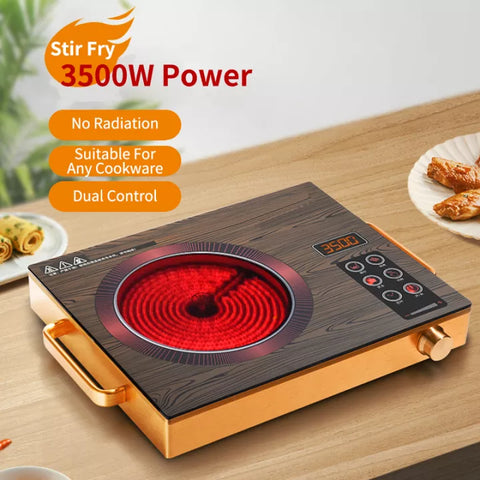 Multifunction Silver Crest Gold Electric Ceramic Stove Electric Infrar – importedgear.pk
