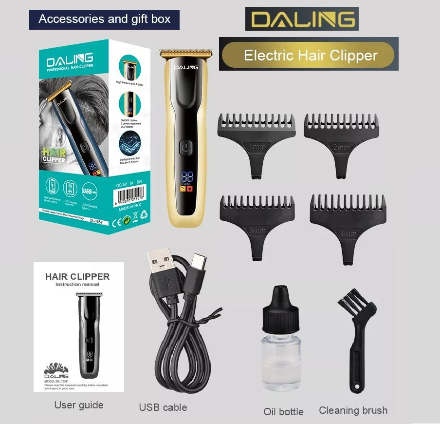 Daling DL-1557 Electric Hair Cut Trimmer - Daling USB Rechargeable Hair Clipper