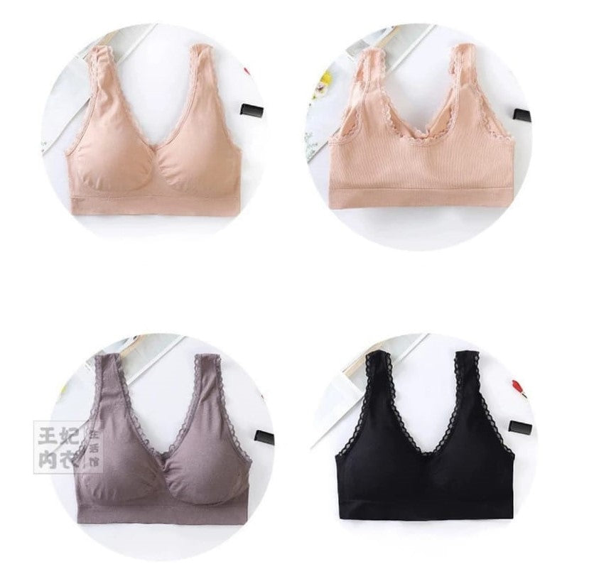 Bra with Pads - Women Active Bra Wireless Brassiere Hollow Mesh Breathable Gym Vest Top Underwear