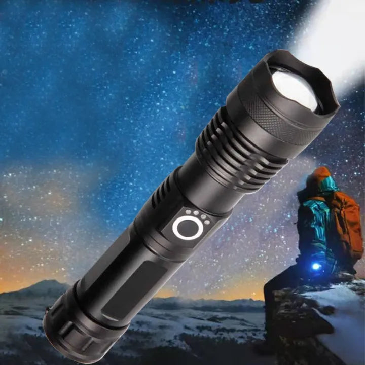 P-50 Super Powerful LED Flashlight Torch Built-in Battery USB Rechargeable Waterproof