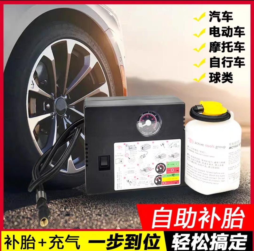 Portable Air Pump Compressor for Car Tires - Car Air Compressor with LED Light & Carrying Bag