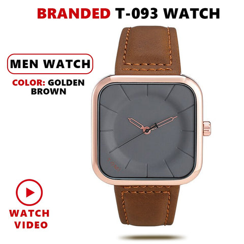 TOMI T093 Square Waterproof with leather Strap