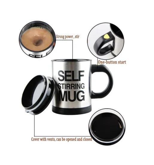 Electric Stainless Steel Auto Self Stirring Coffee Mug Online Shopping in Pakistan