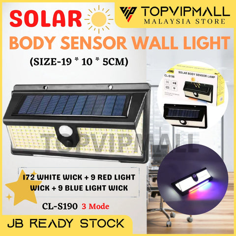 100w Solar Wall Lights Wireless with 3 Lighting Modes for Front Door Yard Garage Garden CL-S190