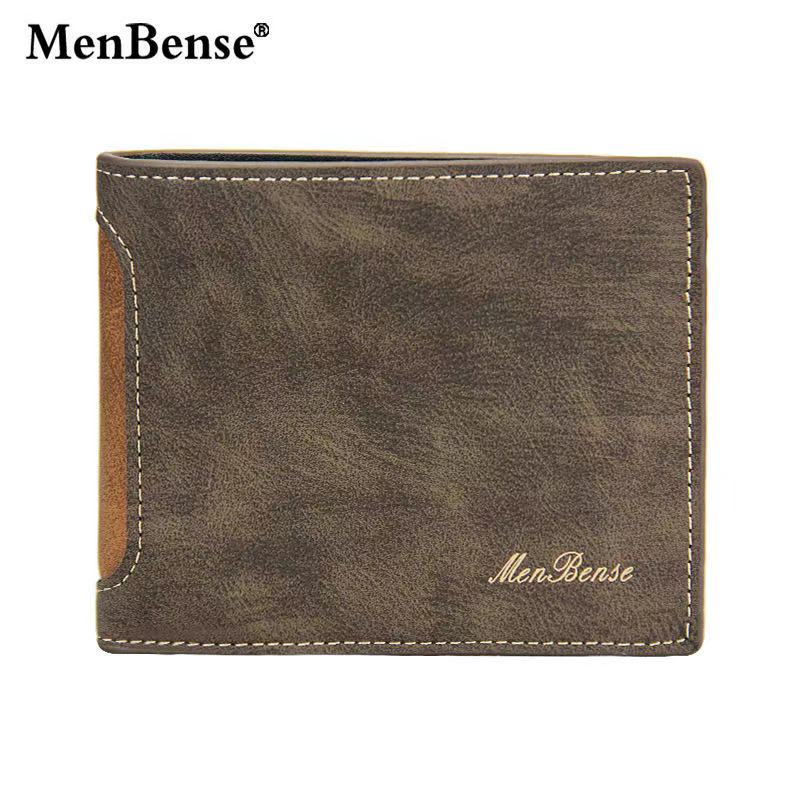 Men Bense Men's Wallet Patchwork PU Leather Mini Wallets Short Clutch Handbag Card Bag Purse Coin Change Pocket