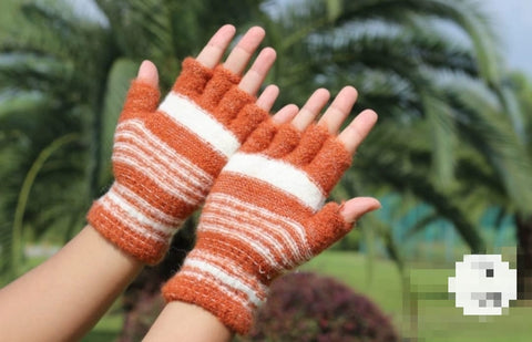 Women Winter Wool Half Finger Gloves Soft Fashionable Gloves