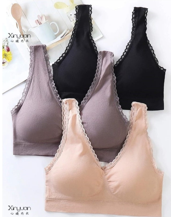 Bra with Pads - Women Active Bra Wireless Brassiere Hollow Mesh Breathable Gym Vest Top Underwear