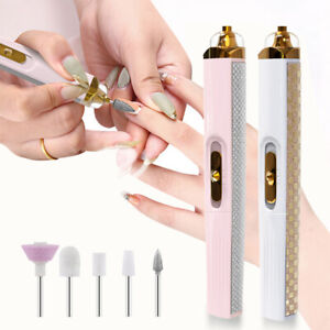 Electric Nail Polisher - Electric Nail Drill Machine Kit Hand piece Polish File Drills Bit Sets Pen Manicure Pedicure Nail Art Tool Gel Remover Equipment