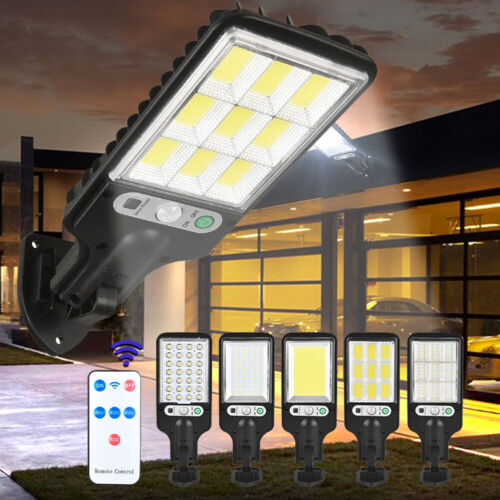 Solar Street Lights 108/117 COB Outdoor Solar Lamp 3 Light Modes Waterproof Motion Sensor Security Lighting for Garden Patio Path