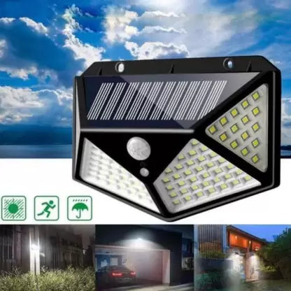 Solar Lights for Garden 100 LED Motion Sensor, Outdoor Light with Solar Panel 100 LEDs Motion Sensor Twilight Sensor
