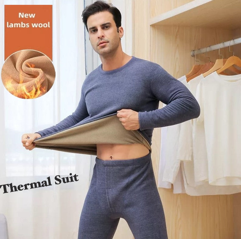 ECHIDNA Men Thermal Suit Men's Winter Thermal Underwear Set V Neck